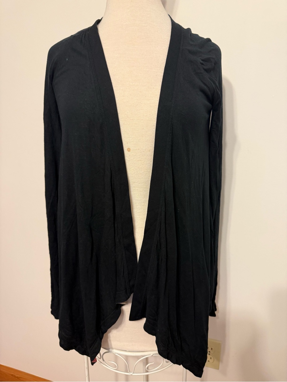 Burberry Black Open-Front Draped Cardigan